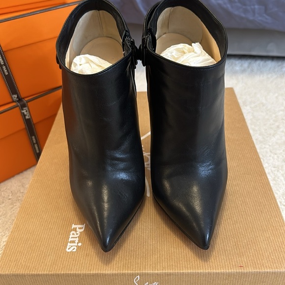 Christian Louboutin Huguette 120 Boots Nappa Brode Sz 37 - Picture 3 of 13